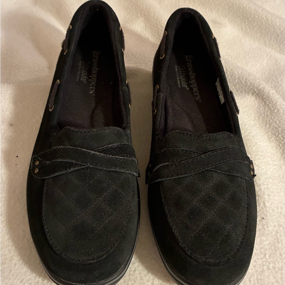 KEDS Ortholite Black Suede Loafers Comfort Leisure Casual Slip-On Preppy 7.5